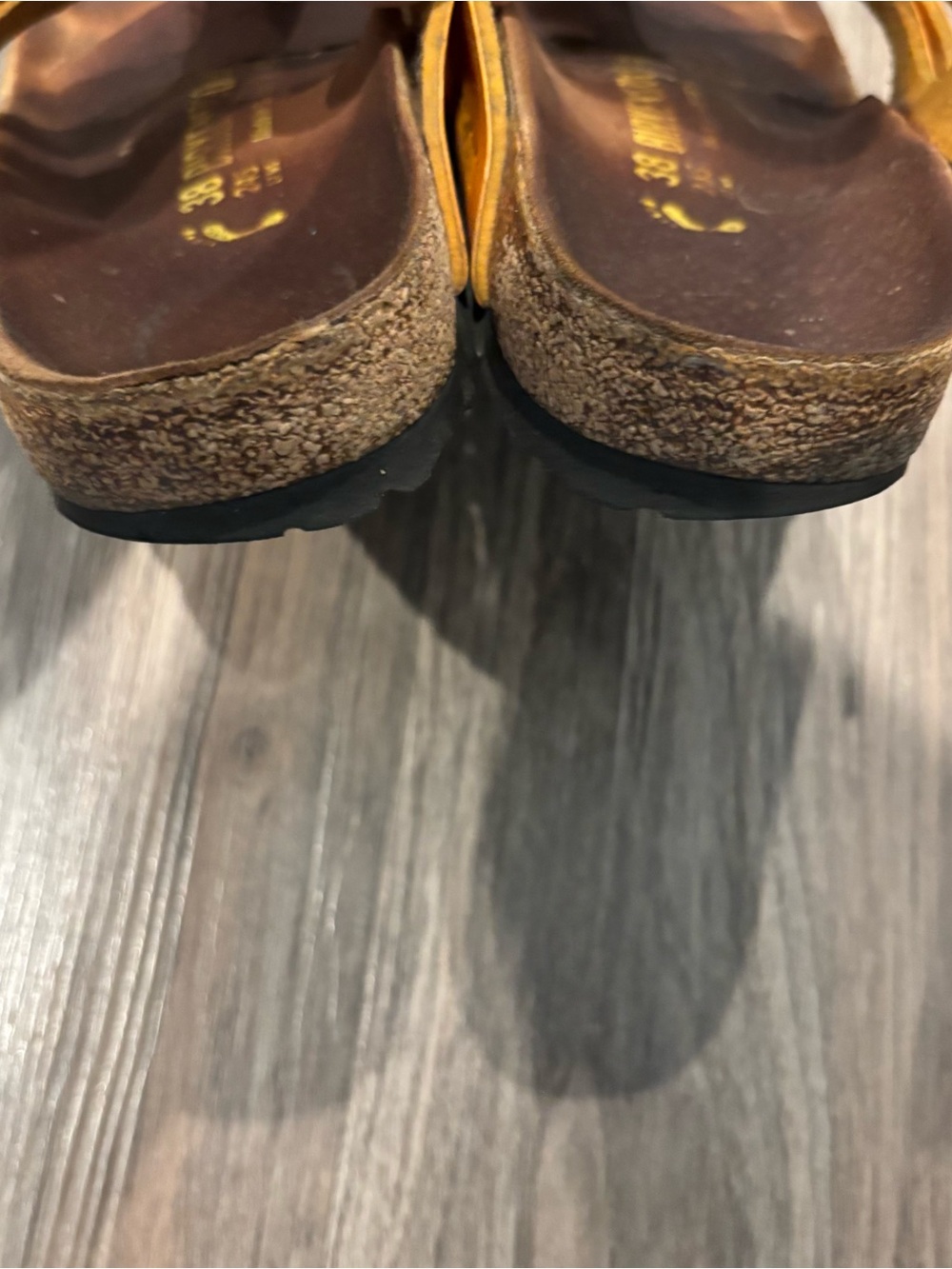 Birkenstock Size 8 (24.5cm) Orange Leather Sandals - Picture 2 of 6